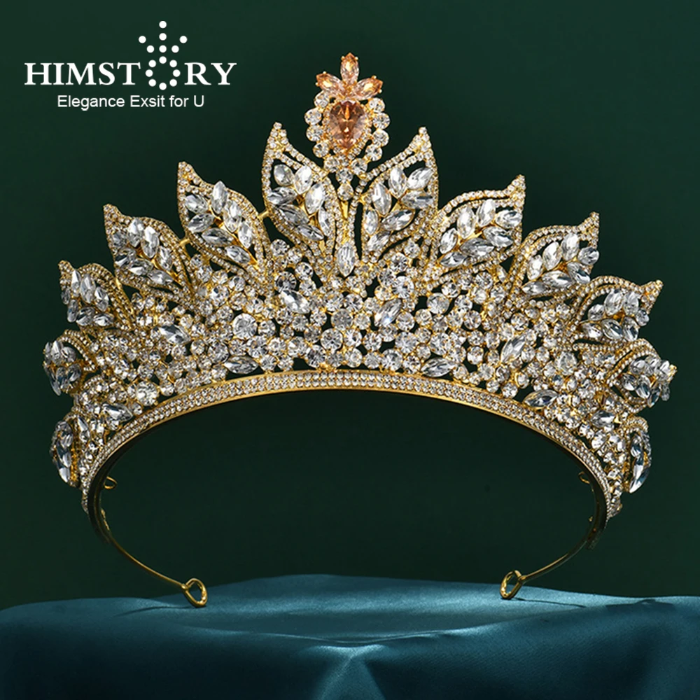 

Himstory Cubic Rhinestones Fly Swing Tiaras Crowns Prom Pageant Headbands Brides Women Headpieces Wedding Hair Accessories