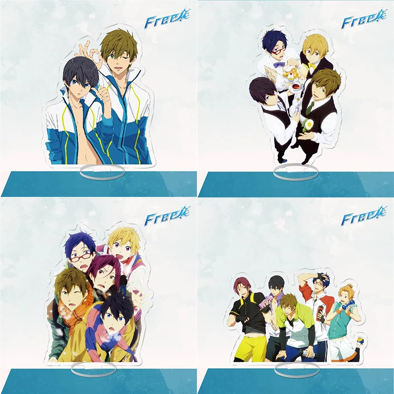 

15 см бесплатно! Группа мультяшных рисунков искусственная пластина наназа Haruka Rin Matsuoka Makoto Hazuki Аниме фигурки стенди держатель