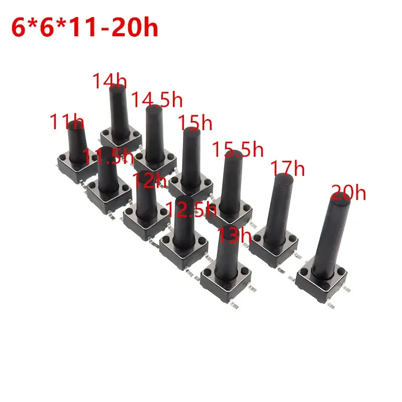 200 шт./лот черный 6*6*14 5 мм SMD 4-контактный медный ножок устойчивый к высоким