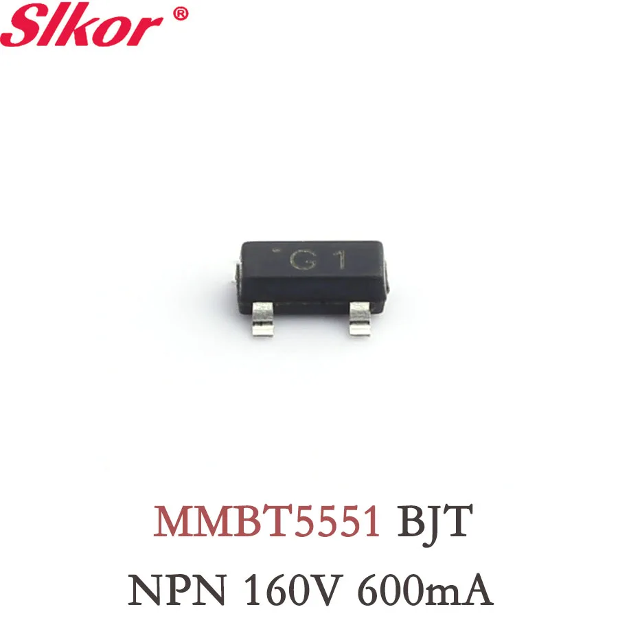 

10PCS Original MMBT5551 BJT NPN 160V 600mA SOT23 SMD Bipolar Transistor Set Kit Power