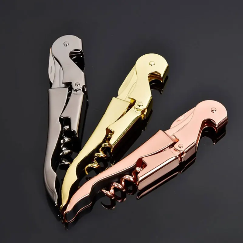 

2 In 1 Bottle Openers Stainless Steel Wine Cork Screw Corkscrew Beer Cap Remover Bar Home Office Supplies Kitchen Tools Portable