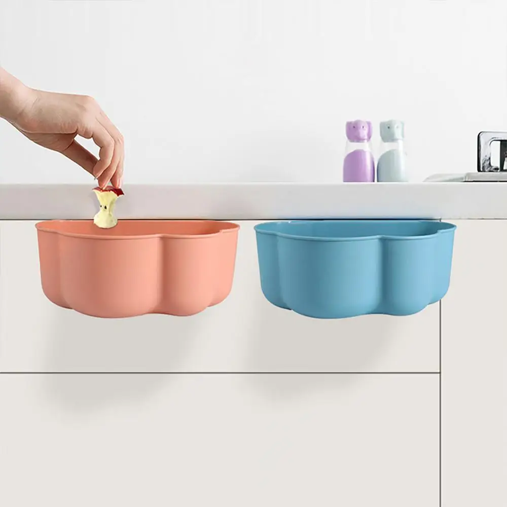 

Cloud Shape Desktop Clutter Collection Basket Trash Cans Durable Kitchen Hanging Trash Can Creative Household Plastic