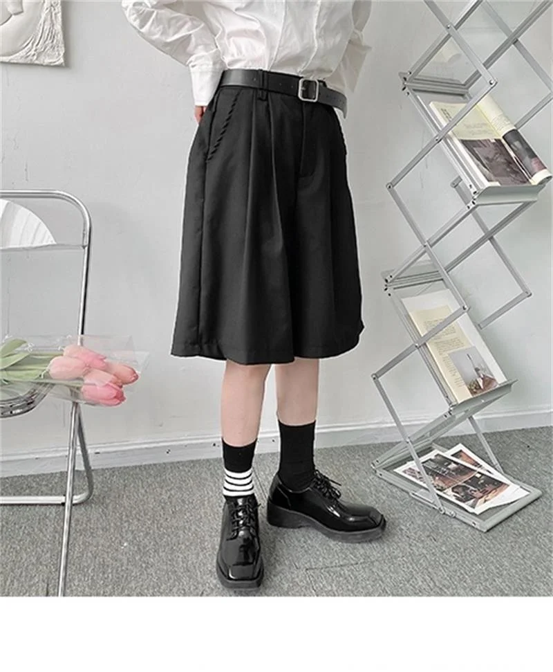 Капри мужские летние свободные большие нишевые Простые Модные брюки с широкими