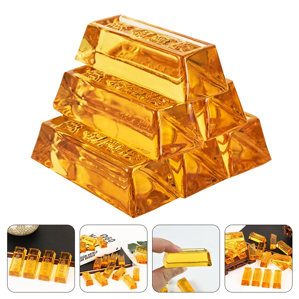 

Brick Golden Bullion Bar Wealth Feng Artificial Shui Decoration Simulated Ingot Pirate Door Ornament Crystal Props Movie Stop