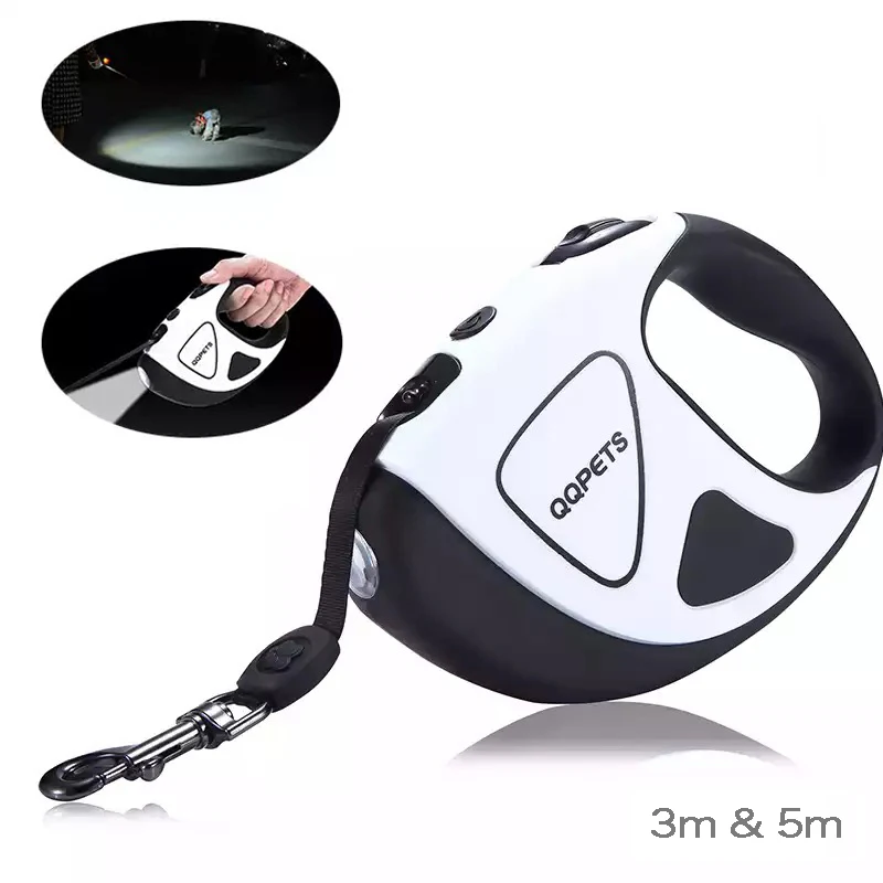 

Pet Dog Retractable Leash With LED Shining 3m 5m Automatic Stretching Dog Hand Holding Dog Fiber Rope Pet Supplies Dog Leash