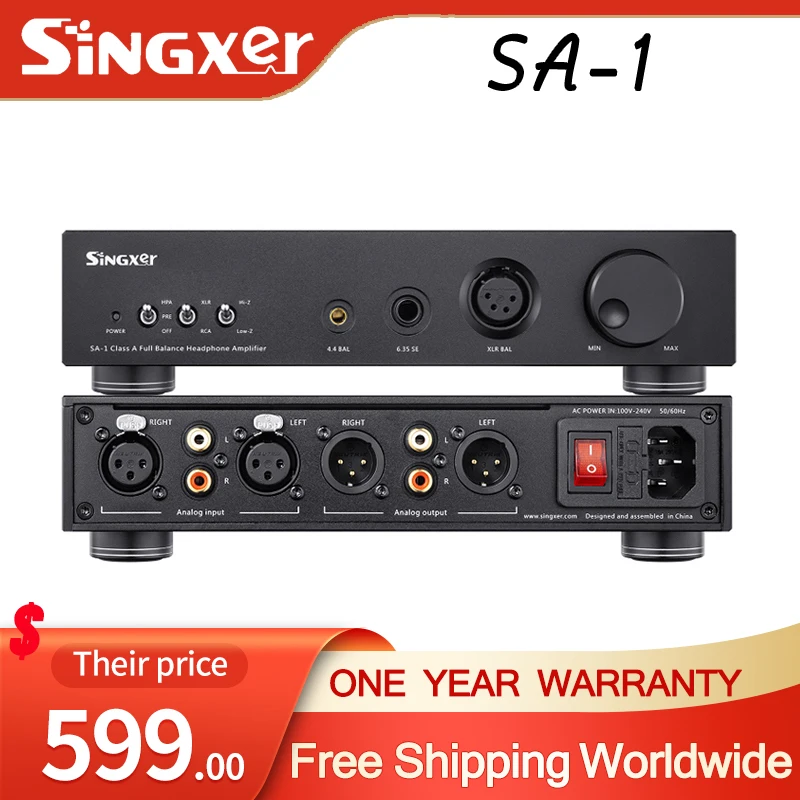 

Singxer SA-1 Headphone Amplifier Fully Balanced Discrete Class A Amp/Preamp SA1 Support XLR/6.35mm/4.4mm Multi Interface