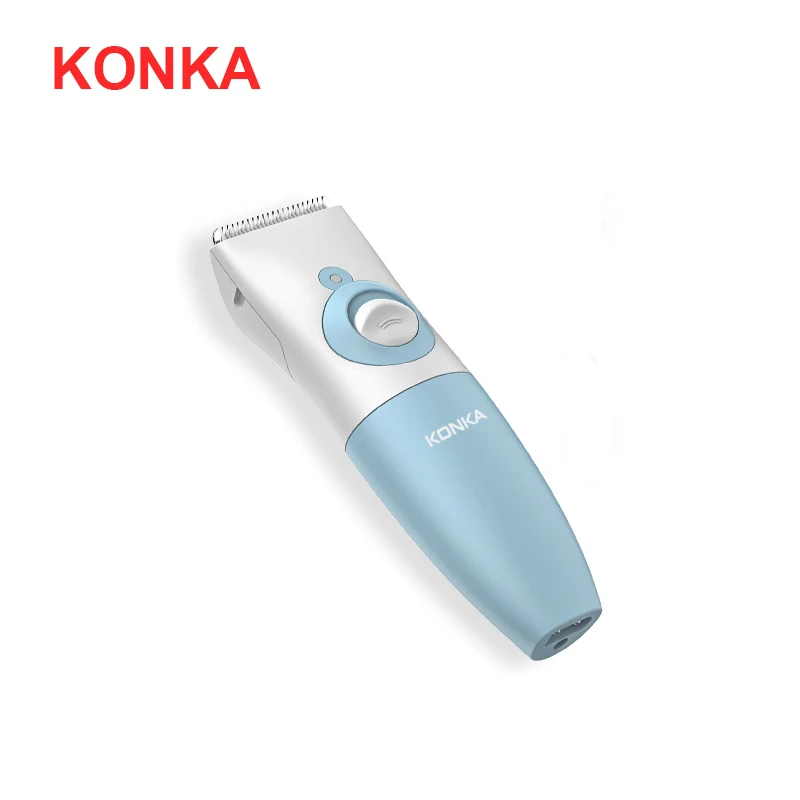 

Электрическая машинка для стрижки волос KONKA, детская синяя машинка с быстрой зарядкой по USB и низким уровнем шума, регулируемая двухскоростная моющаяся керамическая машинка для стрижки волос