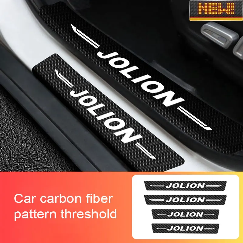 

4Pcs Car Door Sill Threshold Stickers For Haval Jolion Carbon Fiber Scratch Resistant Decal Auto Styling Protector Accessories