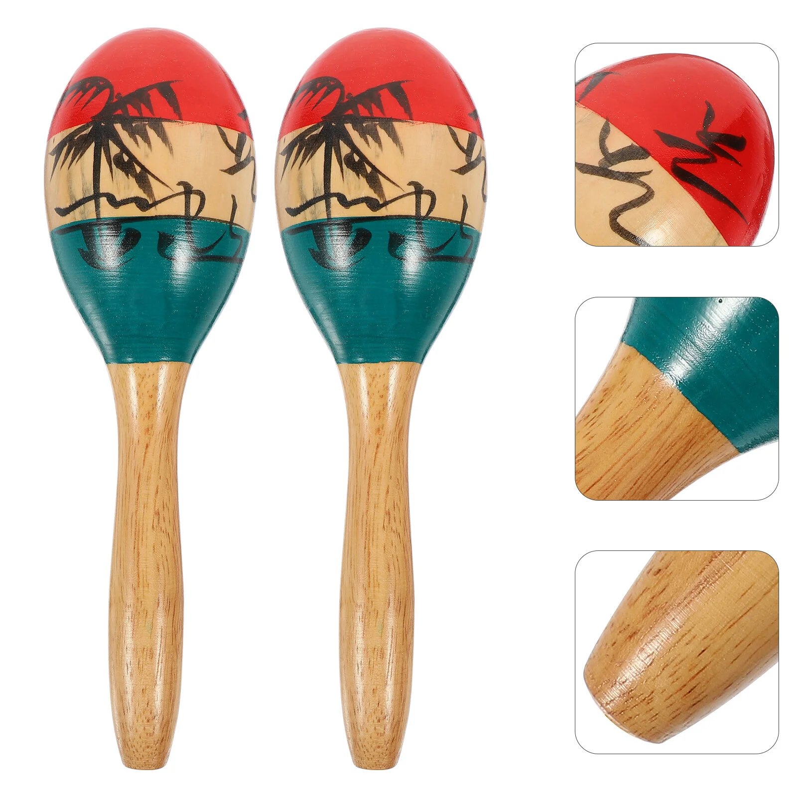 

2 Pcs Mara Educational Toys Baby Musical Children Instrument Early Percussion Wood Kids Maracas Plaything