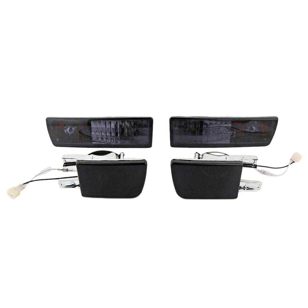 

4Pcs Car Smoked Front Bumper Fog Light + Turn Signal Lamp for Jetta MK3 Golf 1992-1997