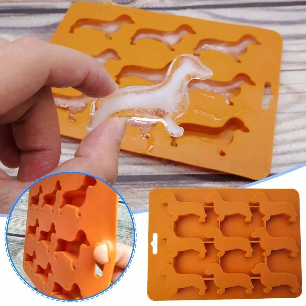 

3d Dachshund Ice Cube Mold Reusable Food Grade Ice Maker Chocolate Cake Molds Beer Ice Cube Mold For Summer Juice Wine J9i9