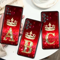 fashion phone case for samsung galaxy a51 a71 a21s a31 a41 a11 a01 m30s m31 m51 cute black soft cas covers red diamonds letter