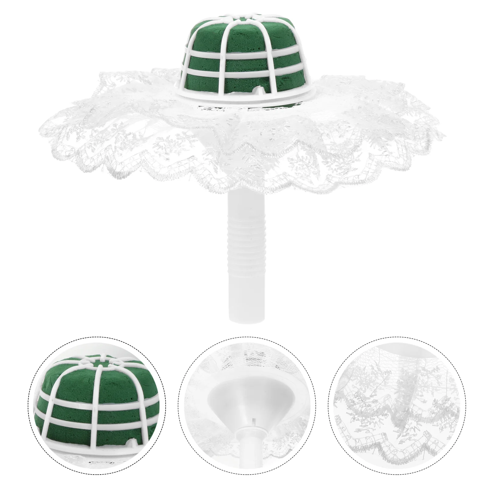 

Bouquet Holder Handle Flower Wedding Floralsilk Bridal Artificial Posy Hand White Holders Arrangement Bow Flowers Handles Lace