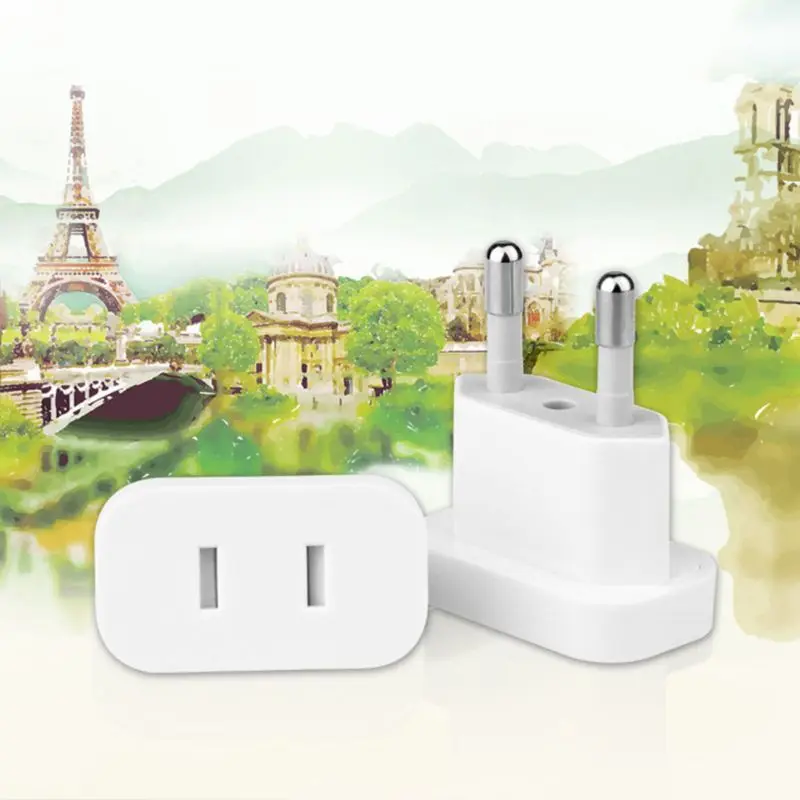

1PC EU to USA Plug Adapter Universal Charging Convertor Power Adapter Portable Travel Power Socket Transform Plug H8WD