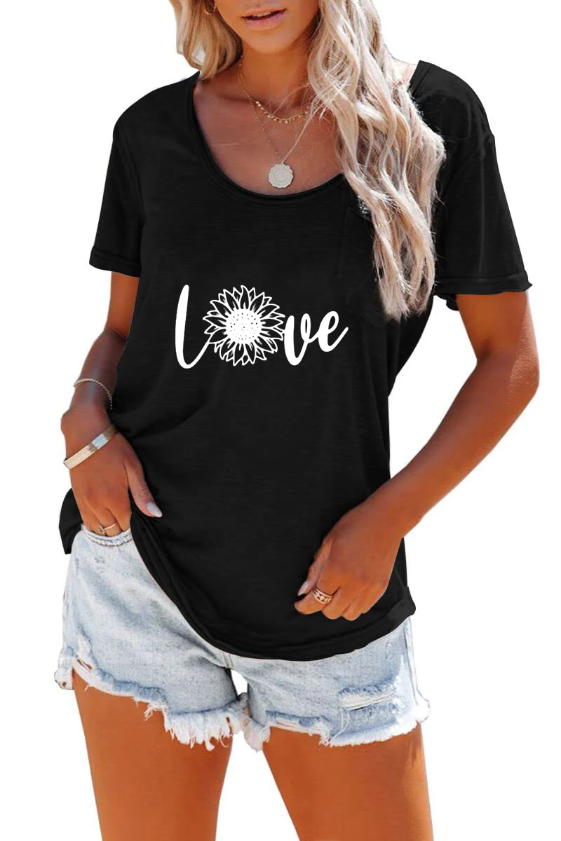 

Polyester T-Shirt Women Other None Summer T-Shirts Pockets Crew neck Pullover Short Sleeve Regular Casual