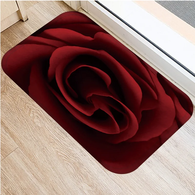 

Printed Flower Pattern Bath Mats Set Bathroom Carpets Set Non-slip Microfiber Toilet Rugs Toilet Floor Carpet Shower Room Mats