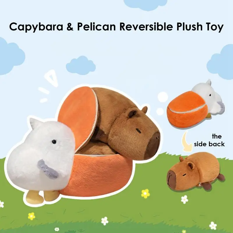Двухсторонняя плюшевая подушка capyбара Pelican двухсторонняя игрушка для детей