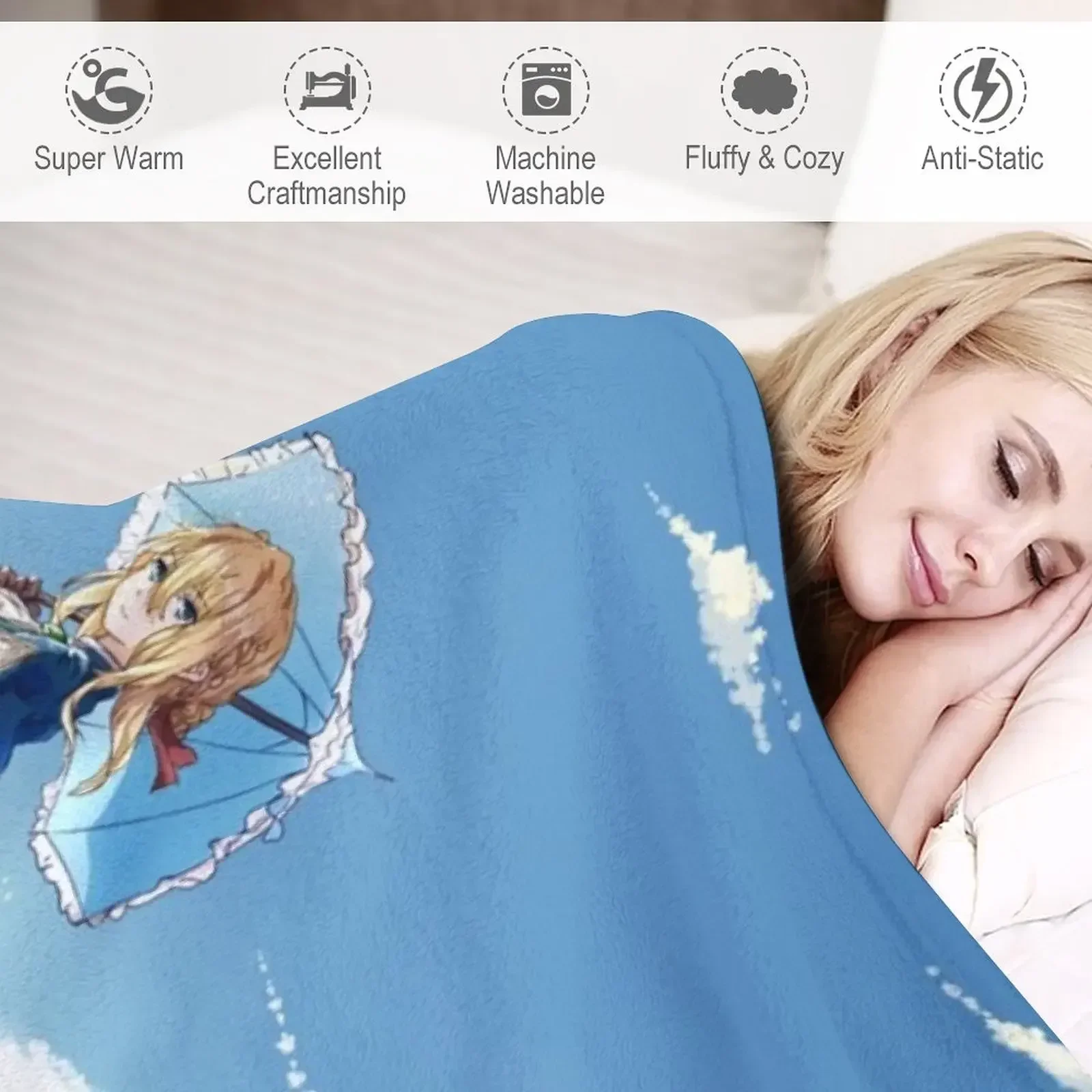 Одеяло Violet Evergarden 3 милые одеяла для постельного белья