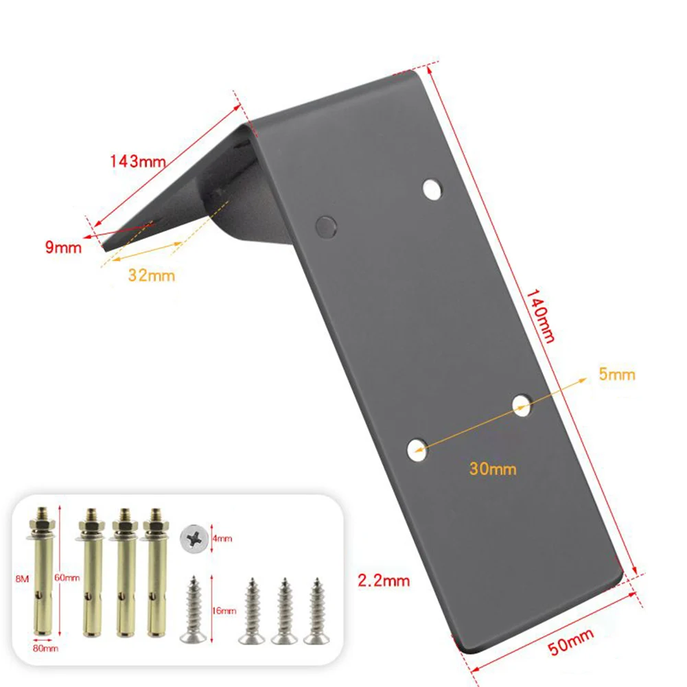 

L Shape Shelf Brackets Heavy Duty Metal Wall Mounted Black Right Angle Support Holder Wall Mounted Floating Brackets Hardware