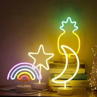 led neon lights rainbow shape night light sign lamp battery box usb double powered nightlight for indoor christmas wedding
