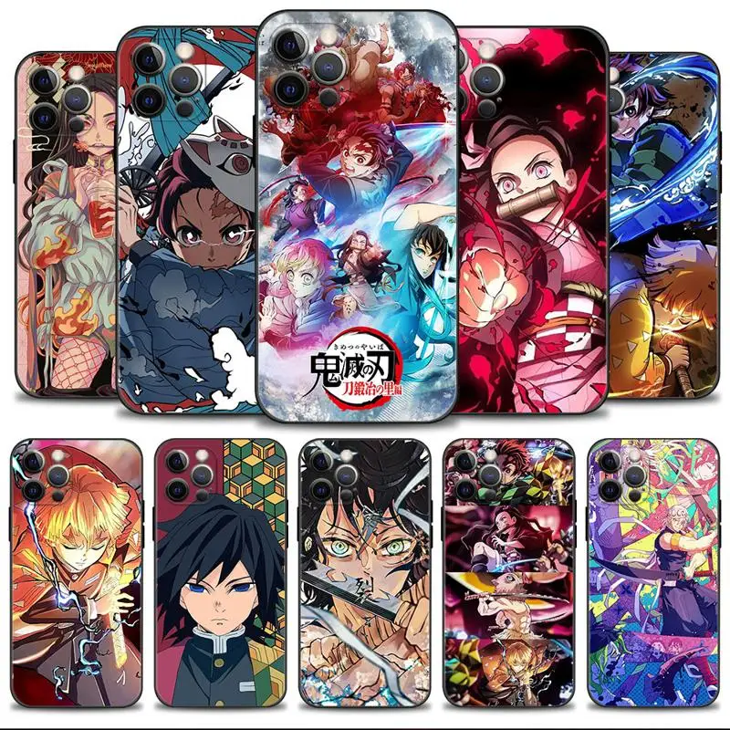 

Phone Shell For iPhone 11 Case For Apple iPhone 14 13 12 11 Pro Max 13 12 Mini XS Max XR X 7 8 Plus Anime Demon Slayer Three