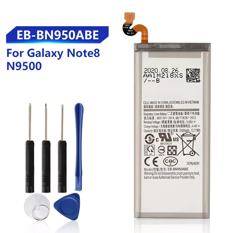 

Orginal Replacement Battery For Samsung Note 8 N9508 EB-BN950ABE N950 N950F N950FD N950U N950U1 Note8 Duos Phone Bateria +Tools