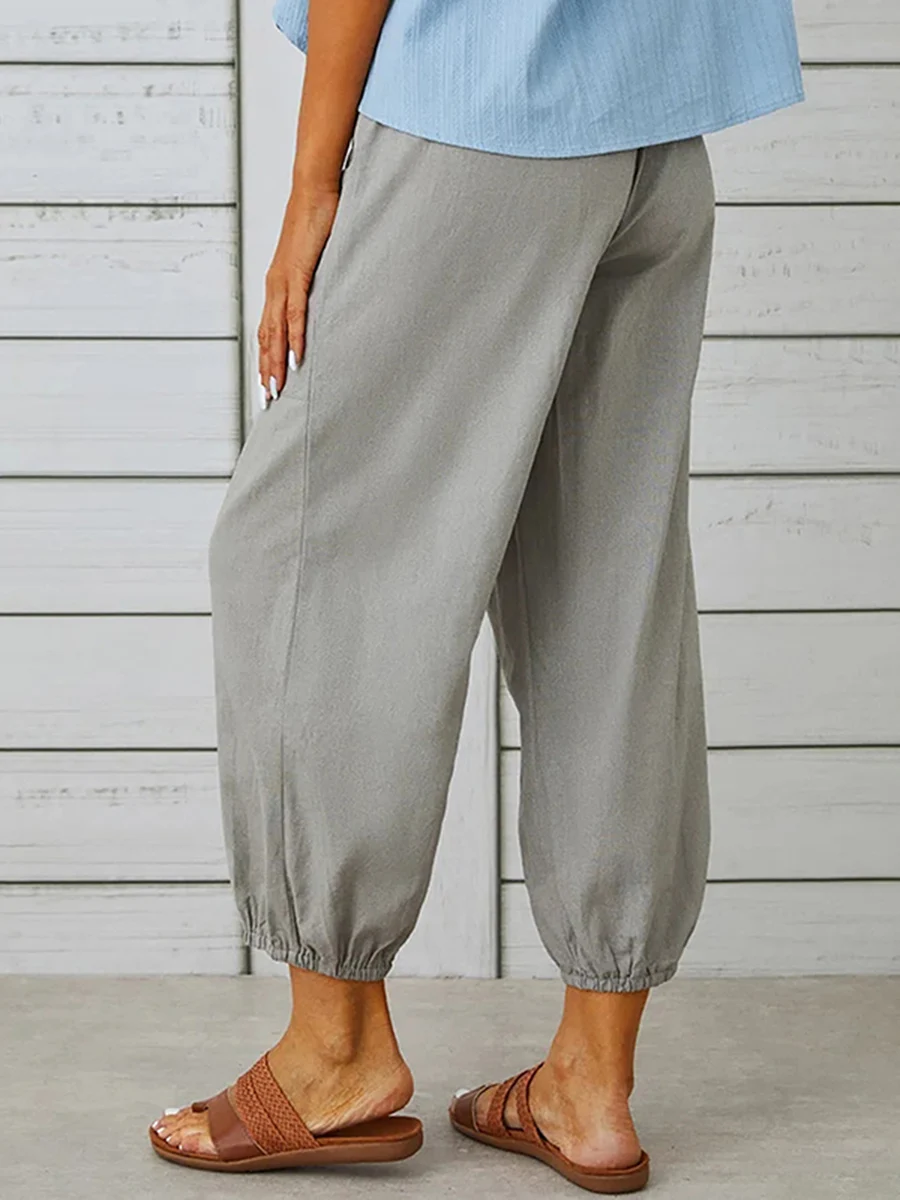 Loose Fit Cargo Sweatpants for Women with Drawstring Elastic Waist and Wide Leg Jogger Trousers - Casual Hip Hop Style Pants