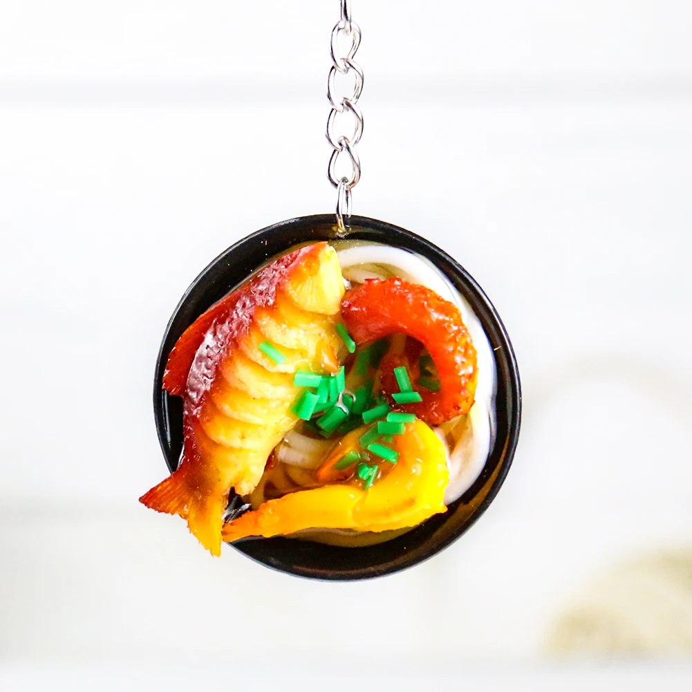 Simulation Noodles Food Fish Noodle Key Chain Promotional Children Play Toys Kitchen Props Bag Ring Party Gift Keychain | Украшения и