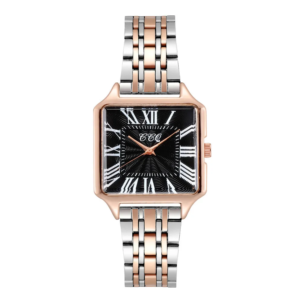 Women's Fashion Roman Design Square Watches Room Gold Alloy Strap Luxury Ladies Quartz Wristwatches Qualities Female Clock