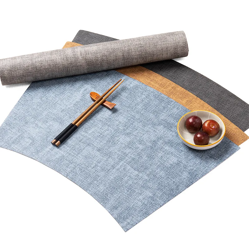 

Fan Shaped Leather Table Mat Household Round Table Table Table Mat Non Slip and Dirt Resistant Bowl Mat