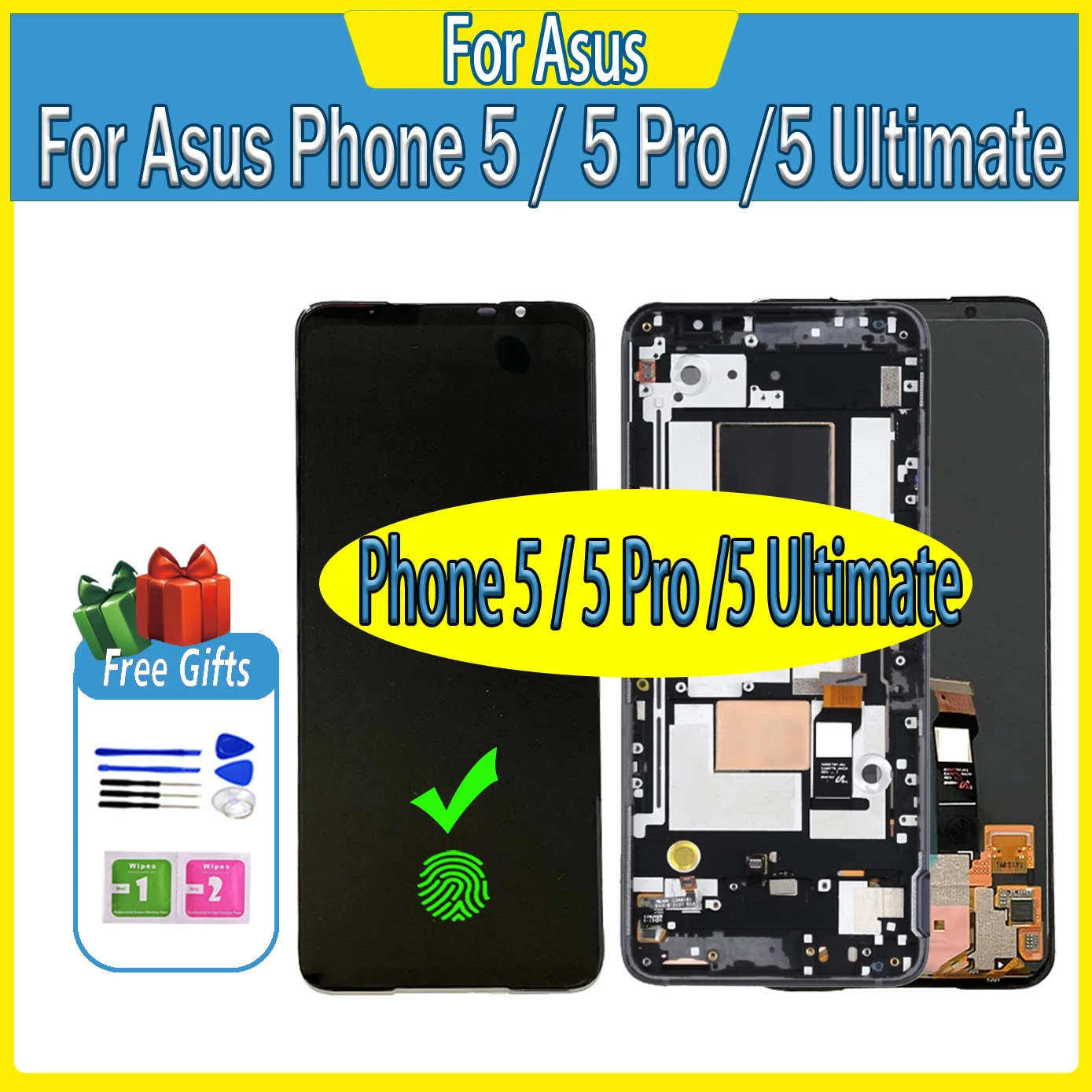 Экран 6 78 &quotAMOLED для телефона ROG 5 Ultimate ЖК-дисплей Asus Phone Pro ZS673KS с сенсорным