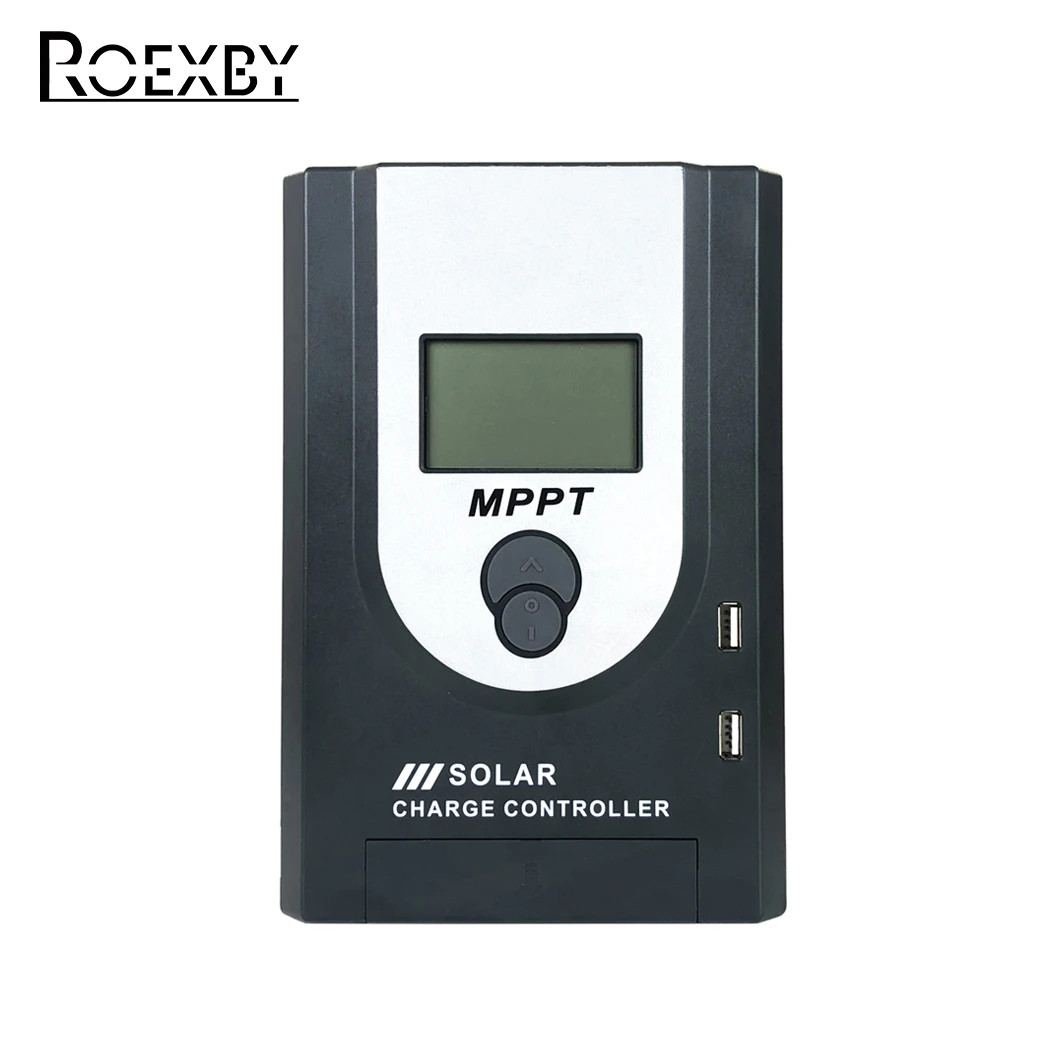 Контроллер заряда солнечной батареи ROEXBY 20A 30A 40A MPPT 12 В 24 В, умный регулятор солнечной панели с поддержкой свинцово-кислотных/литиевых батарей