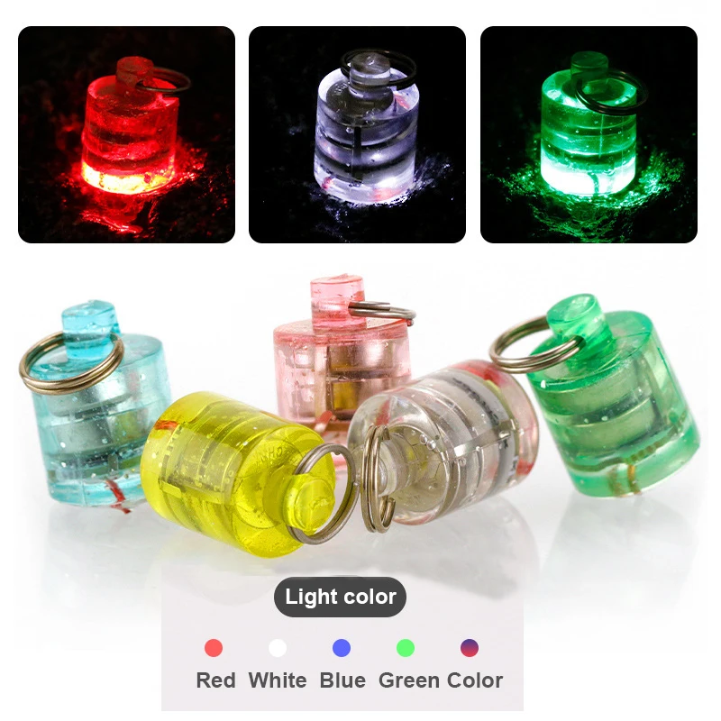 

Mini Cylindrical type Button Fish luring lamp fishing fish trap light LED Underwater Luer three-color flashing fishing light