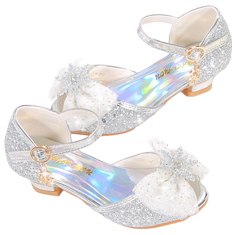 

New Summer Butterfly Decorated Princess Shoes Shiny Carnival Stage Show Birthday Party Shoes Children Students Girls Sandals