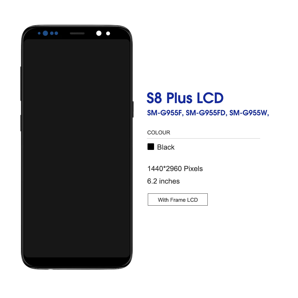 Протестированный для Samsung s8 plus дисплей сенсорный экран с рамкой дигитайзер S8 + G955
