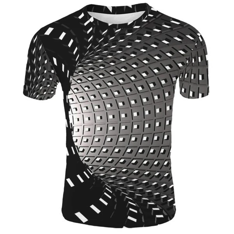 

3D Digital Printing Men and Women Grid 3DT Shirt