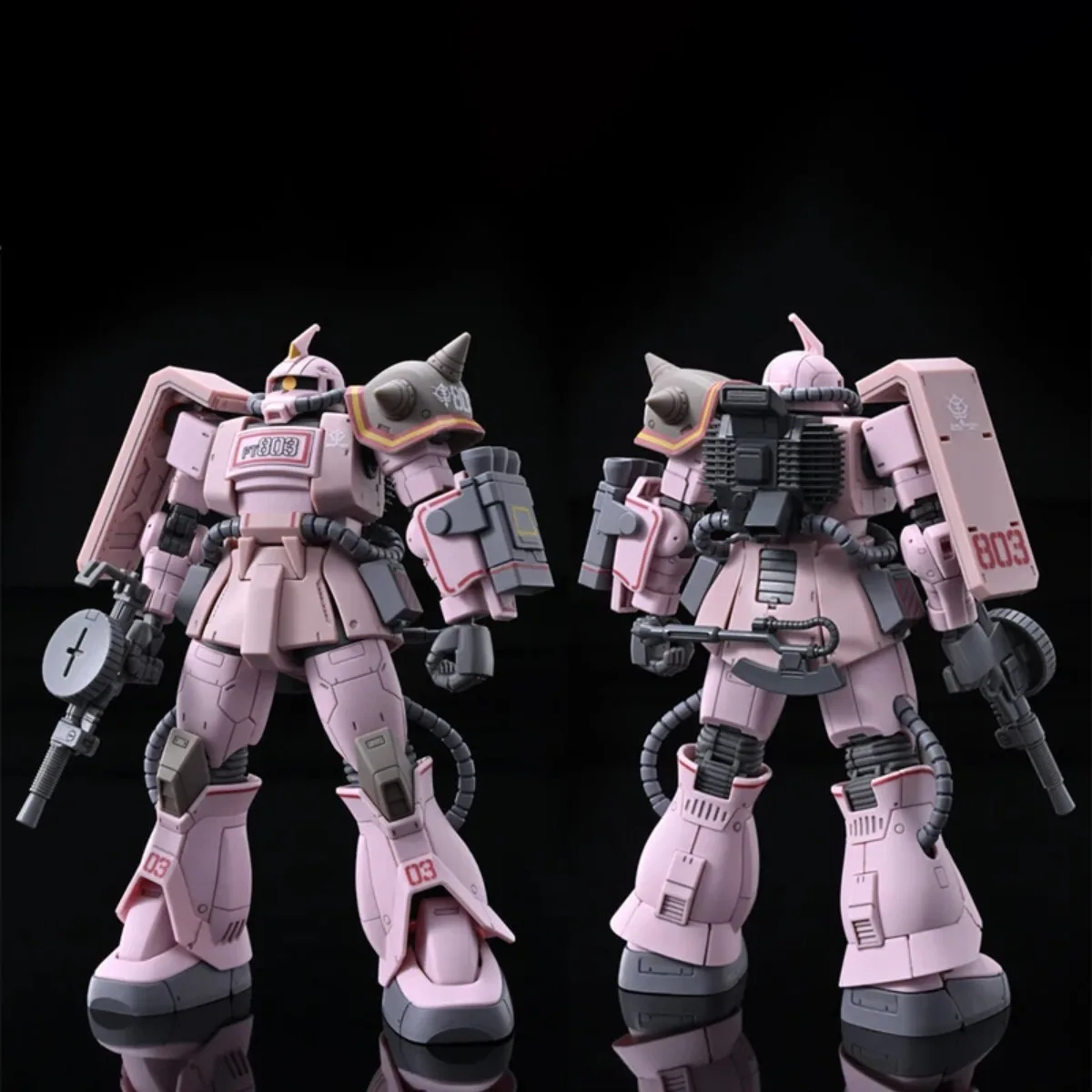 Фото Оригинальный Bandai Genuine HGGTO 1/144 MS-06D Zaku Desert Type Pink Panther Forces Gundam, коллекция аниме, наборы моделей экшн-фигурок №2