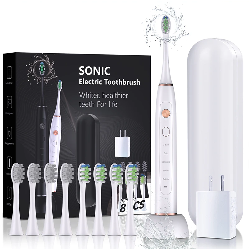 

Sonic Electric Toothbrush Rechargeable Sonic Toothbrush Automatic Toothbrushs Soft Bristle Head Kids Toothbrush Teeth Whitening