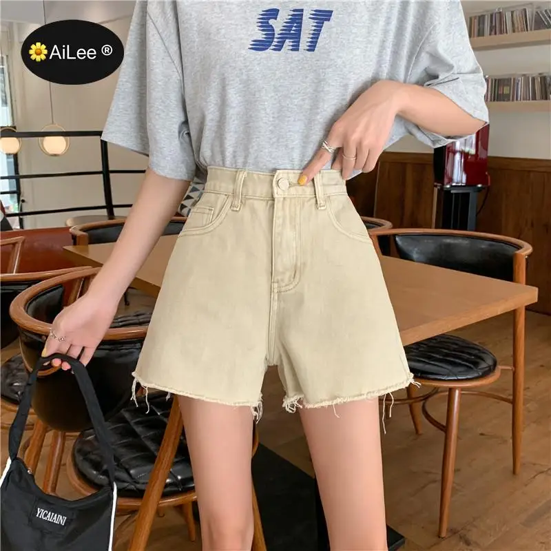 2021 Fashion Women Summer High Waisted Denim Shorts Jeans Women Harajuku Fashion New Femme Push Up Wide Leg Denim Shorts