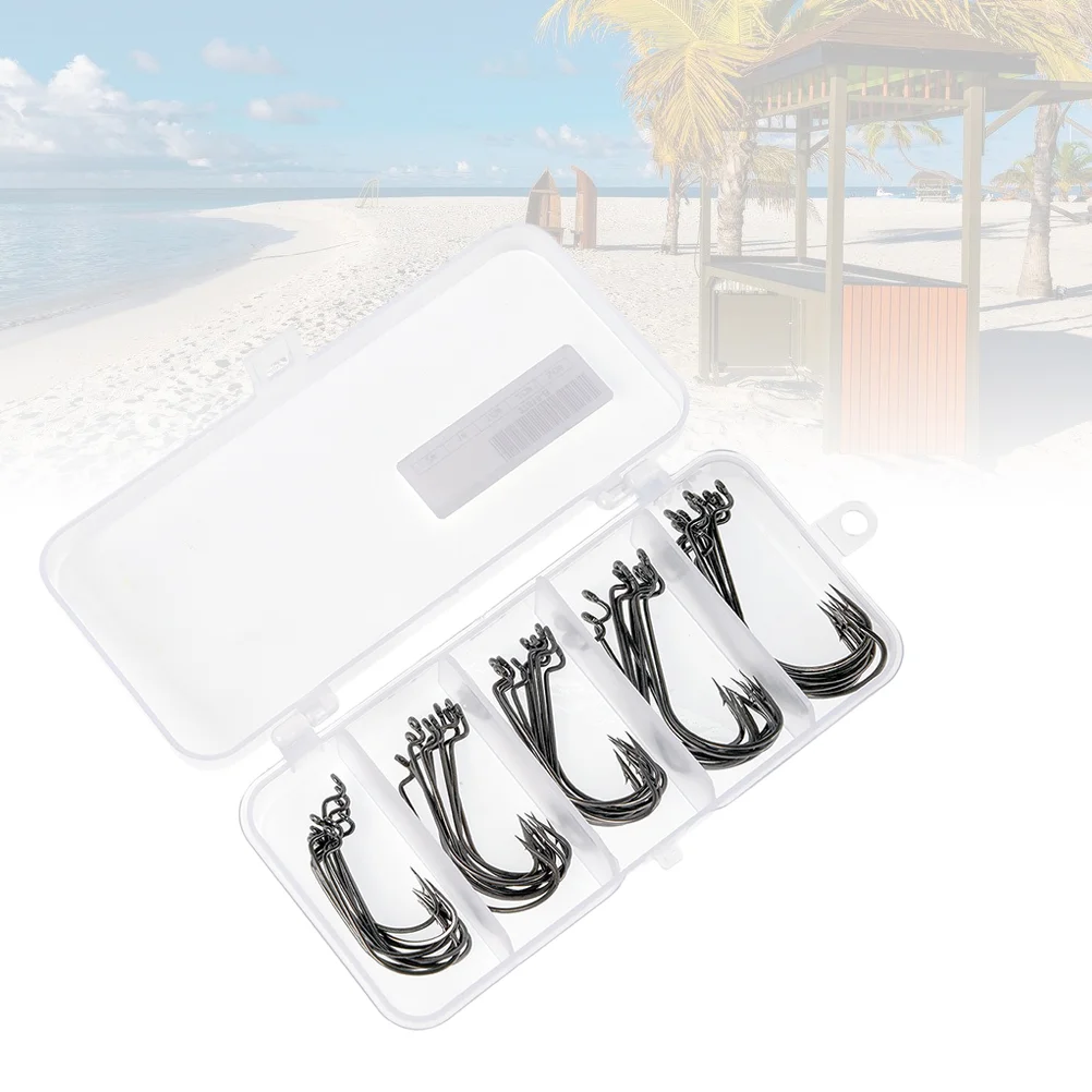 

50pcs Hooks Wide Crank Carbon Steel Long Crank Sharpened Lure Jig Hooks Fish Hook for