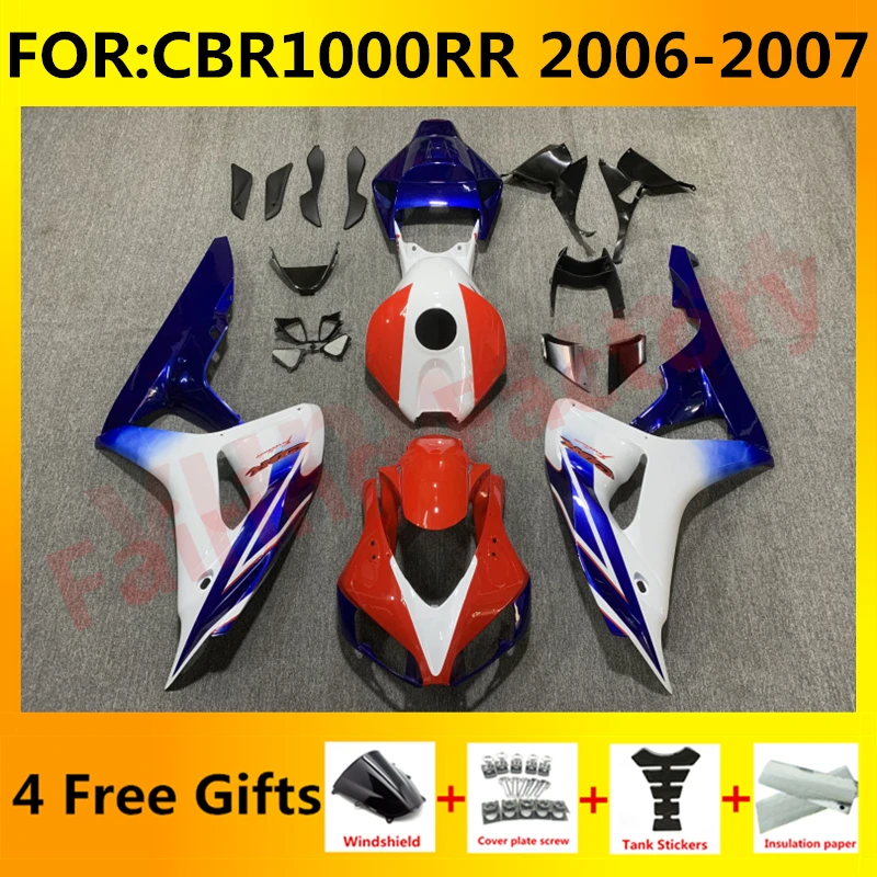 

NEW Abs Motorcycle Whole Fairings kit fit for CBR1000RR CBR1000 06 07 CBR 1000RR 2006 2007 Bodywork full Fairing set blue white