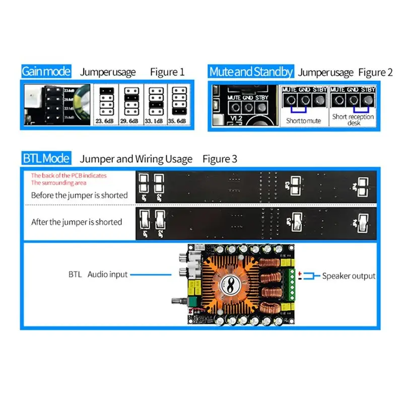 Фото Модуль стереоусилителя TDA7498E 2.0 HIFI, 160 Вт x 2, цифровая плата усилителя мощности 220 Вт BTL, поддержка 2Pcs High Power с охлаждающим вентилятором - VVNB №4