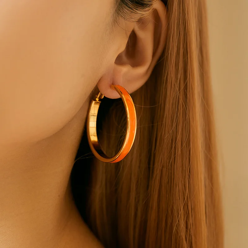 Большие медные серьги-кольца