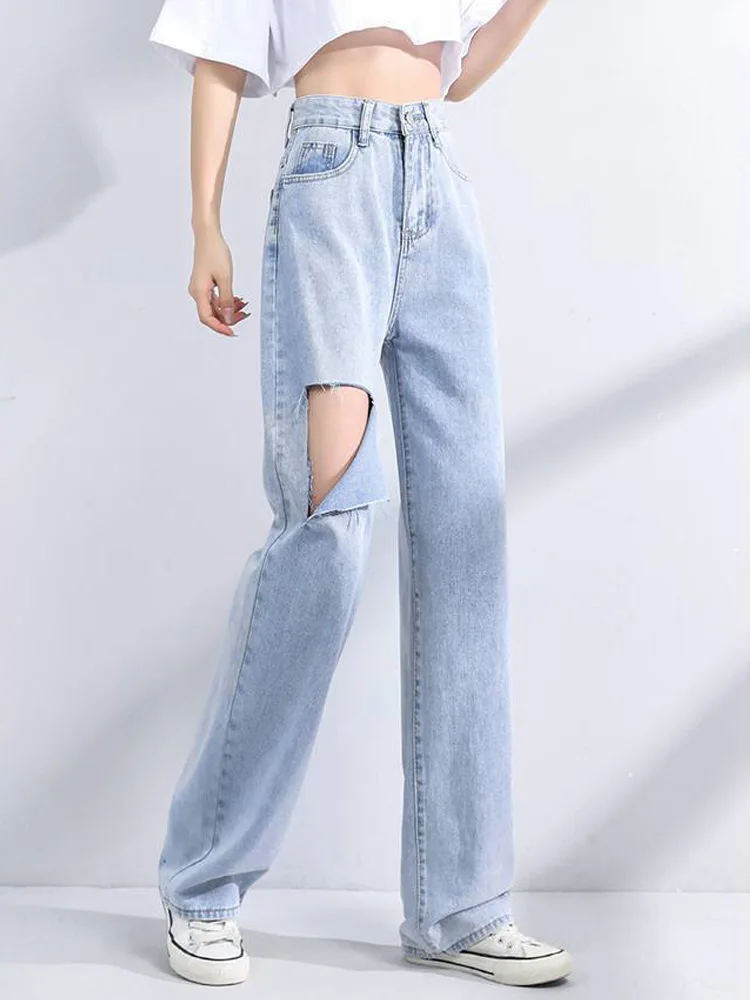 

2023 Vintage Loose Denim Cropped Pants Women's Summer autumnThin Section High Waist Cartoon Embroidery Loose Harem Pants Trendy
