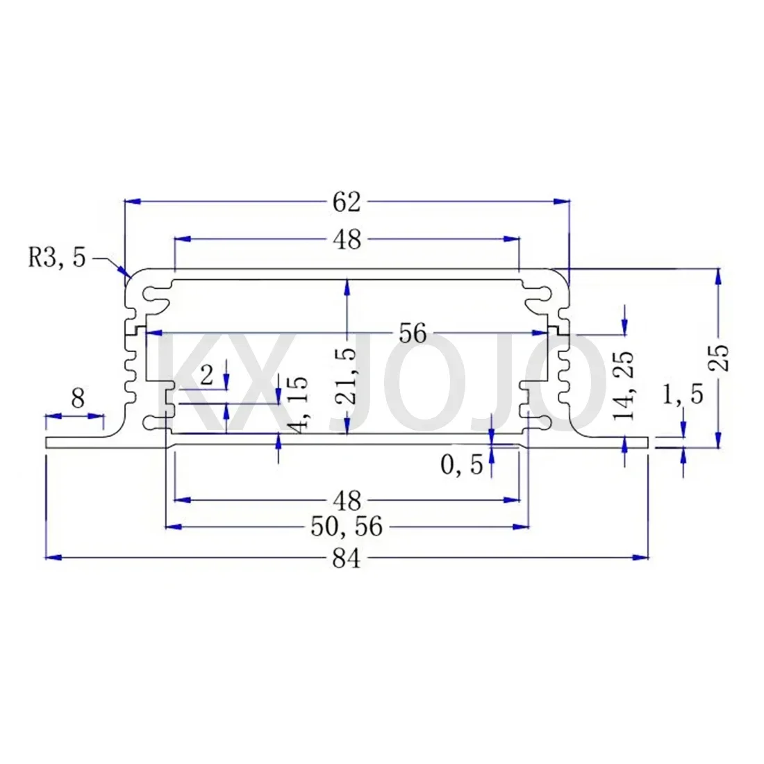 Aluminum Enclosure 84*25*85/100/110mm Split Box Blue/Black for Electronic Project Industry