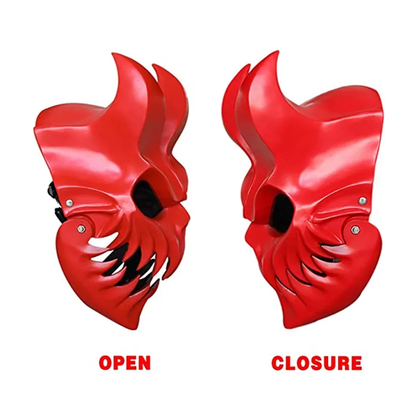 Булекс Хэллоуин Демон Маска Смола Резня Чтобы Предотвратить Ребенка Тьмы Рот Может Перемещать Маски Дэткор Бэнд Косплей Аксессуар
