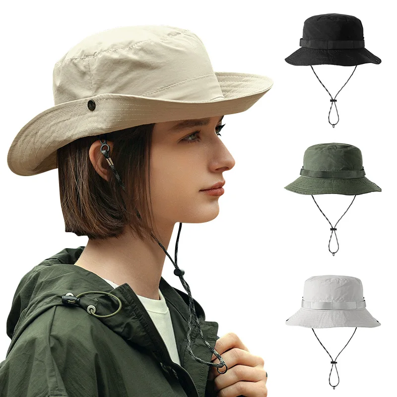 

Летняя Солнцезащитная шляпа для рыбаков, уличная рыбалка, походные шляпы от солнца, дышащая водонепроницаемая Регулируемая шляпа-ведро