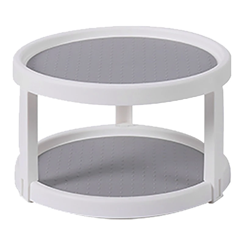 

Вращающийся поднос, двухслойный Кухонный Контейнер для хранения, лотки для хранения специй и еды, поднос для ванной, нескользящий CNIM, лидер ...