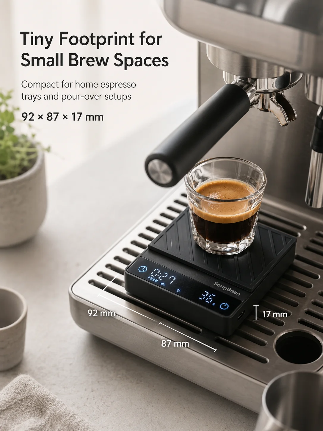 Фото Кофейные весы SongBean/SearchPean Tiny3C Mini с таймером и функцией P Wake Up, идеально подходят для эспрессо и пуровера в небольших кофейнях. №3