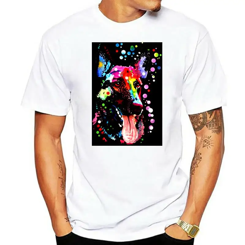 

Мужская футболка в стиле немецкой овчарки с надписью Love, Новая удобная футболка, повседневные футболки с коротким рукавом и принтом, дешевая оптовая продажа